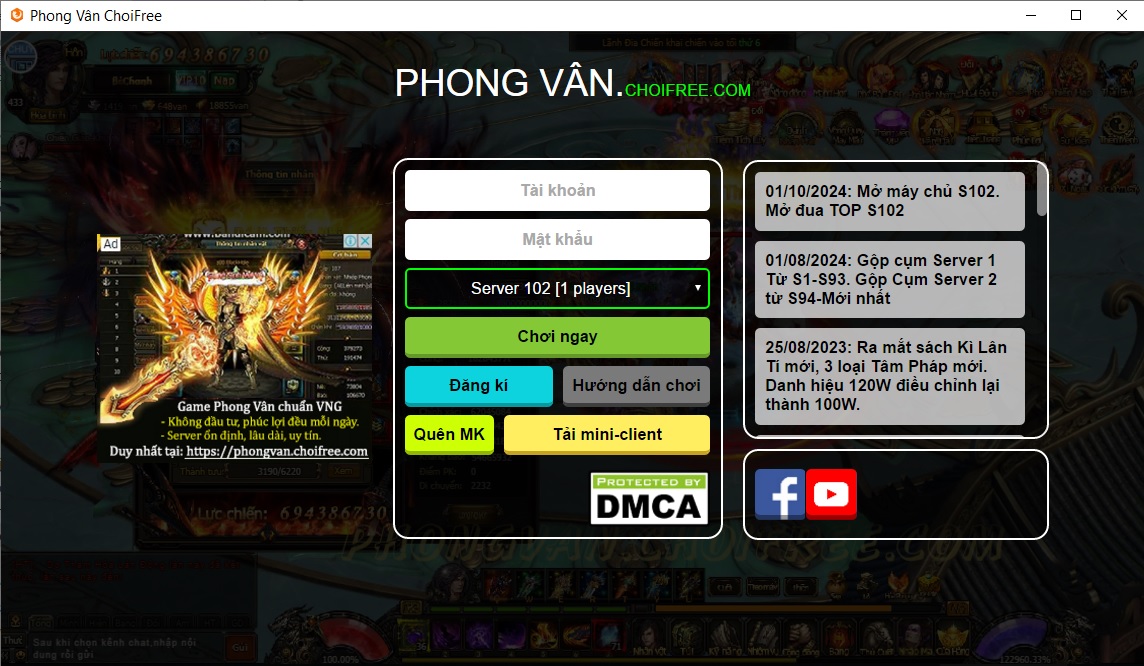 Hướng dẫn tải và cài đặt Client Phong Vân - Phong Vân ChoiFree